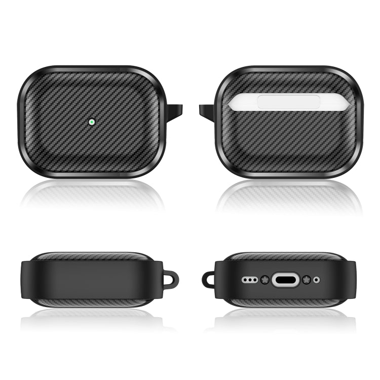 For AirPods Pro 2 Photo Frame Carbon Fiber Series Earphone Case(Black) - For AirPods Pro 2 by buy2fix | Online Shopping UK | buy2fix