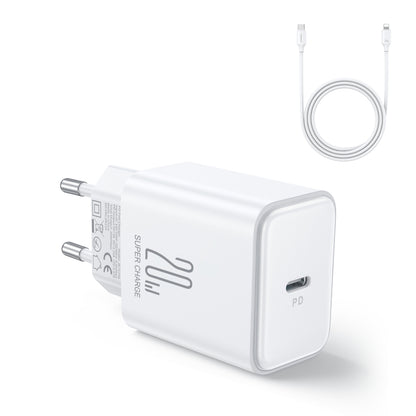 JOYROOM TCF06 Flash Series 20W USB-C/Type-C Single Port Charger Set, Specification:EU Plug(White) - USB Charger by JOYROOM | Online Shopping UK | buy2fix