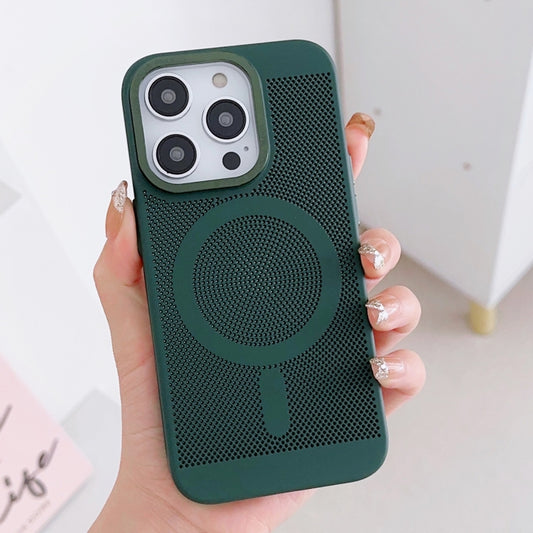 For iPhone 11 Grid Cooling MagSafe Magnetic Phone Case(Alpine Green) - iPhone 11 Cases by buy2fix | Online Shopping UK | buy2fix