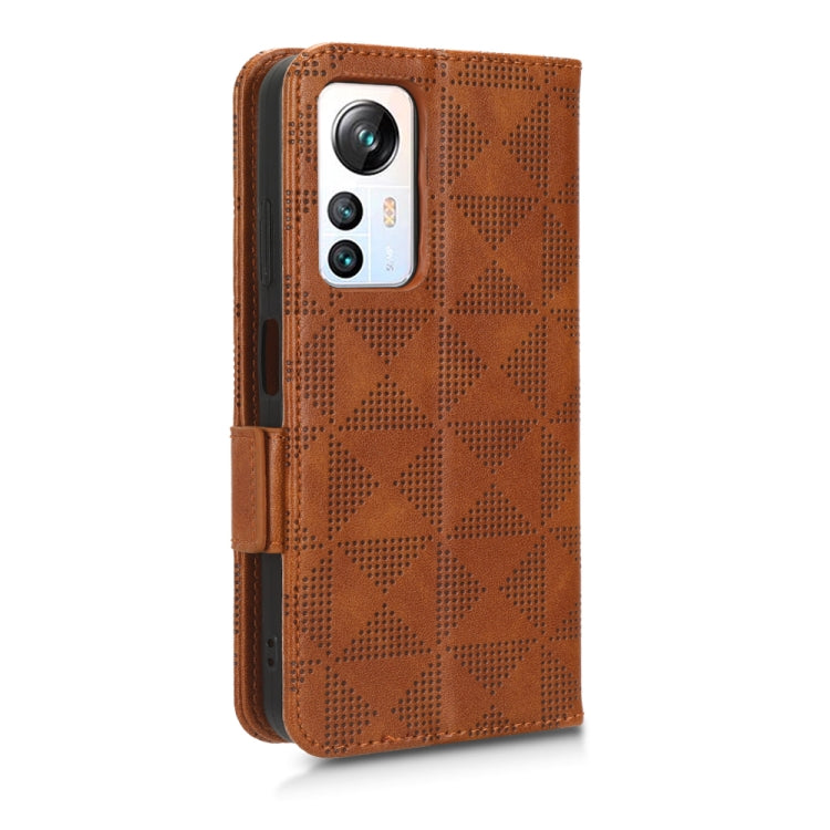 For Blackview A85 Symmetrical Triangle Leather Phone Case(Brown) - More Brand by buy2fix | Online Shopping UK | buy2fix