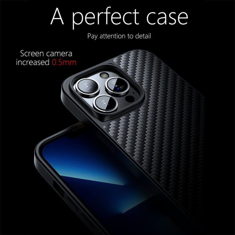 For iPhone 13 Pro Max wlons Magsafe Carbon Fiber Kevlar TPU Phone Case(Black) - iPhone 13 Pro Max Cases by wlons | Online Shopping UK | buy2fix