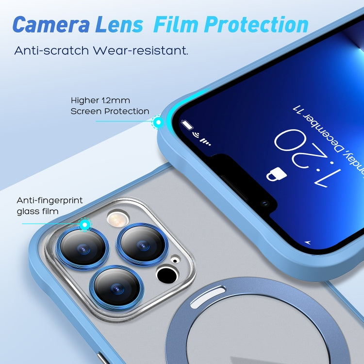 For iPhone 12 Pro Max Metal Eyes Series MagSafe Magnetic Holder Phone Case(Blue) - iPhone 12 Pro Max Cases by buy2fix | Online Shopping UK | buy2fix