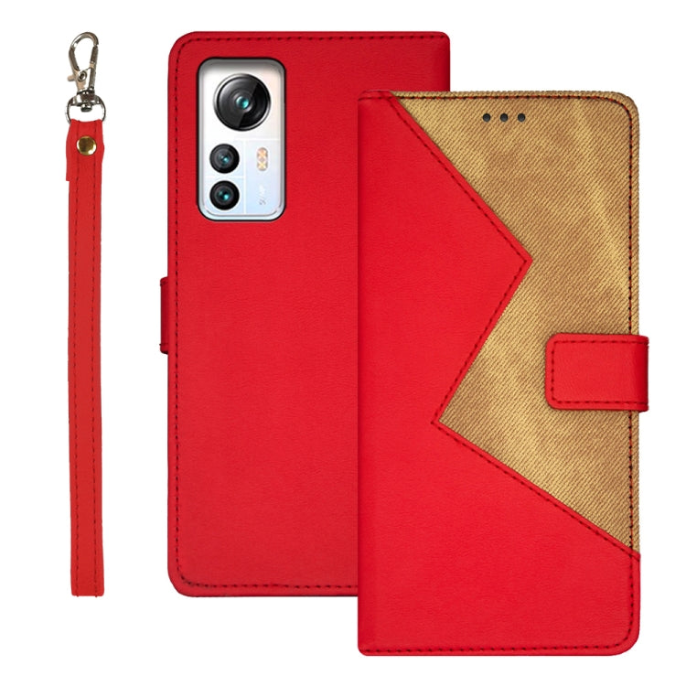 For Blackview A85 idewei Two-color Splicing Leather Phone Case(Red) - More Brand by idewei | Online Shopping UK | buy2fix