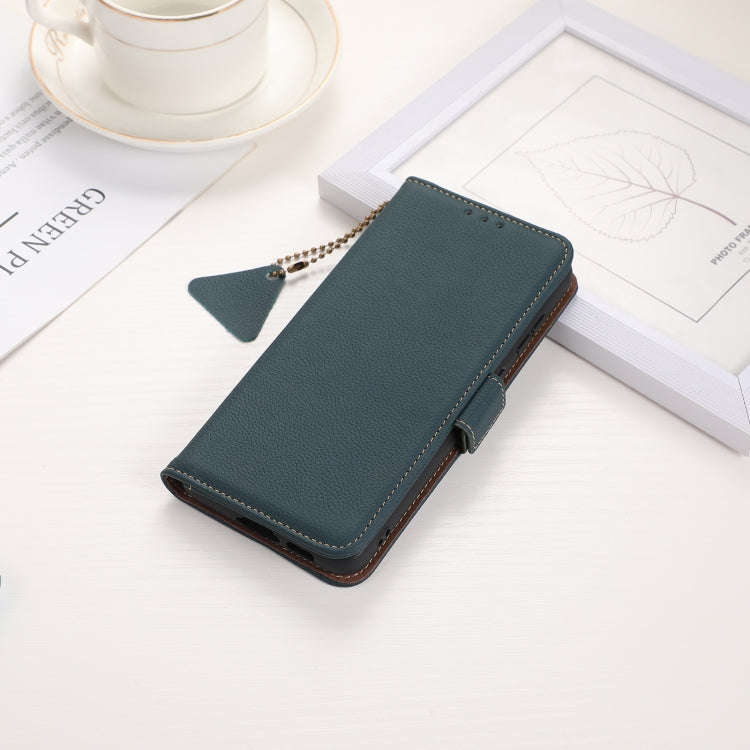 For Xiaomi Redmi K70 Pro Side-Magnetic TJ Genuine Leather RFID Phone Case(Green) - K70 Pro Cases by buy2fix | Online Shopping UK | buy2fix