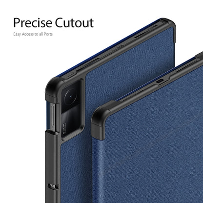 For Xiaomi Redmi Pad SE DUX DUCIS Domo Series Magnetic Flip Leather Tablet Case(Blue) - More Tablet Cases by DUX DUCIS | Online Shopping UK | buy2fix