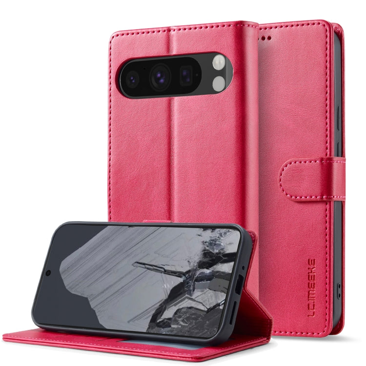 For Google Pixel 9 Pro XL LC.IMEEKE Calf Texture Flip Leather Phone Case(Red) - Google Cases by LC.IMEEKE | Online Shopping UK | buy2fix