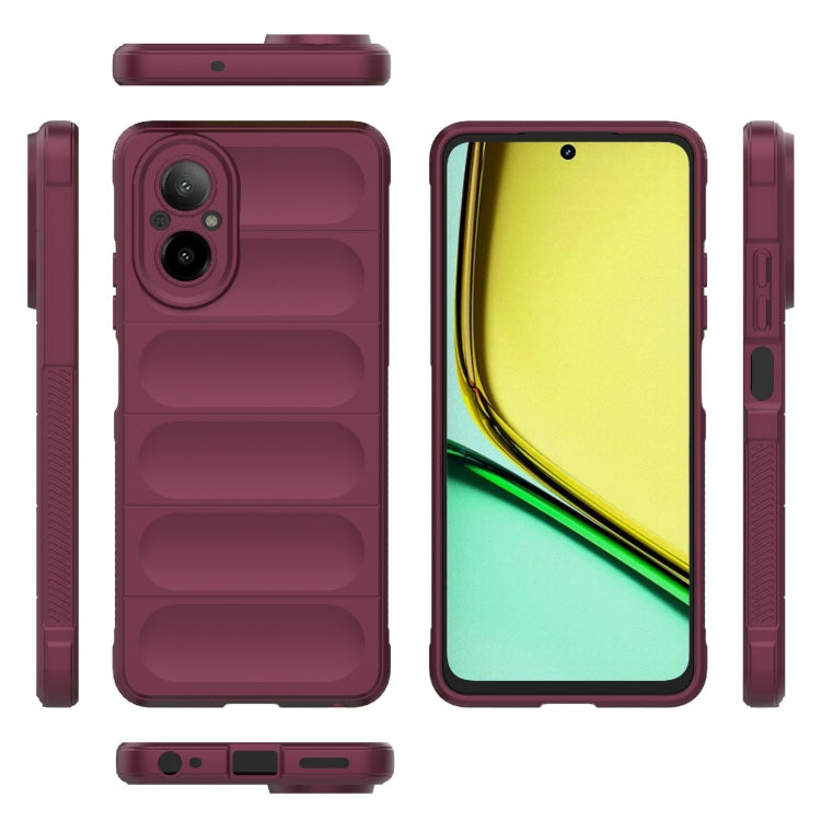 For Realme C67 4G Global Magic Shield TPU + Flannel Phone Case(Wine Red) - C67 Cases by buy2fix | Online Shopping UK | buy2fix