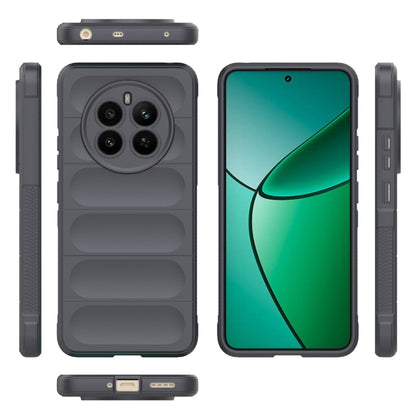 For Realme 12+ 5G Global Magic Shield TPU + Flannel Phone Case(Dark Grey) - Realme Cases by buy2fix | Online Shopping UK | buy2fix