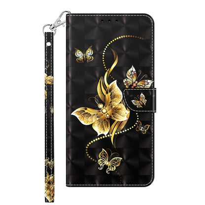 For Xiaomi Redmi Note  12 Pro+ 5G Global 3D Painted Pattern Leather Phone Case(Golden Butterfly) - Xiaomi Cases by buy2fix | Online Shopping UK | buy2fix