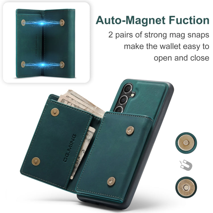 For Samsung Galaxy A35 5G DG.MING M1 Series 3-Fold Multi Card Wallet + Magnetic Phone Case(Green) - Galaxy Phone Cases by DG.MING | Online Shopping UK | buy2fix