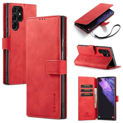 For Samsung Galaxy S23 Ultra 5G DG.MING Retro Oil Edge Flip Leather Phone Case(Red) - Galaxy S23 Ultra 5G Cases by DG.MING | Online Shopping UK | buy2fix