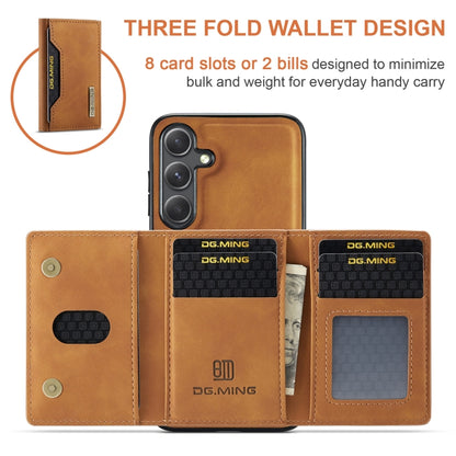 For Samsung Galaxy S24+ 5G DG.MING M2 Series 3-Fold Multi Card Bag + Magnetic Phone Case(Brown) - Galaxy S24+ 5G Cases by DG.MING | Online Shopping UK | buy2fix