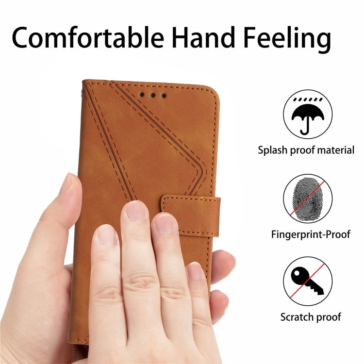 For Motorola Moto G Stylus 5G 2024 Stitching Embossed Leather Phone Case(Brown) - Motorola Cases by buy2fix | Online Shopping UK | buy2fix