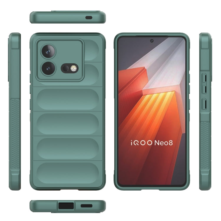 For vivo iQOO Neo8 Magic Shield TPU + Flannel Phone Case(Black) - vivo Cases by buy2fix | Online Shopping UK | buy2fix
