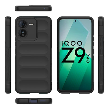 For vivo iQOO Z9 5G Magic Shield TPU + Flannel Phone Case(Black) - vivo Cases by buy2fix | Online Shopping UK | buy2fix