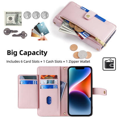 For Xiaomi 12 Pro Sheep Texture Cross-body Zipper Wallet Leather Phone Case(Pink) - Xiaomi Cases by buy2fix | Online Shopping UK | buy2fix