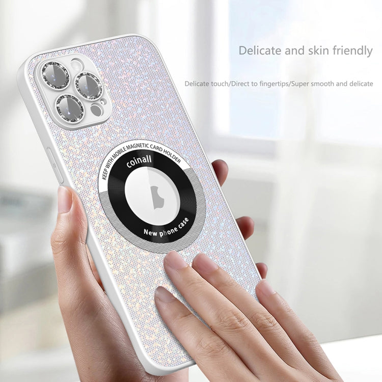 For iPhone 14 Pro Colorful Glitter Magnetic Magsafe TPU + PC Phone Case(White) - iPhone 14 Pro Cases by buy2fix | Online Shopping UK | buy2fix