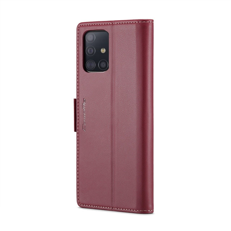 For Samsung Galaxy A51 4G/M40s CaseMe 023 Butterfly Buckle Litchi Texture RFID Anti-theft Leather Phone Case(Wine Red) - Galaxy Phone Cases by CaseMe | Online Shopping UK | buy2fix