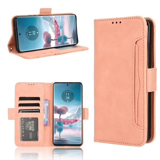 For Motorola Edge 40 Neo 5G Skin Feel Calf Texture Card Slots Leather Phone Case(Pink) - Motorola Cases by buy2fix | Online Shopping UK | buy2fix