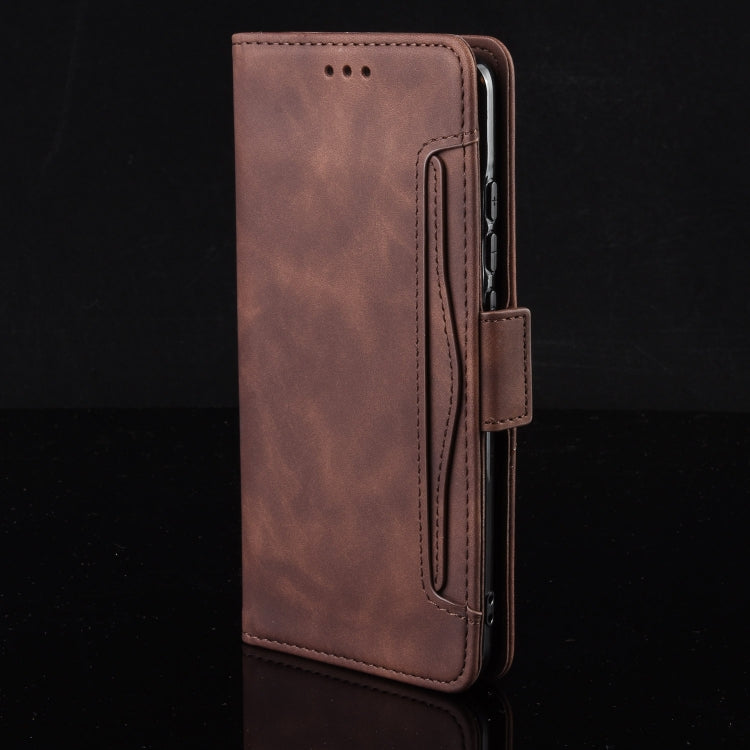 For Sony Xperia 10 VI 2024 Skin Feel Calf Texture Card Slots Leather Phone Case(Brown) - Sony Cases by buy2fix | Online Shopping UK | buy2fix