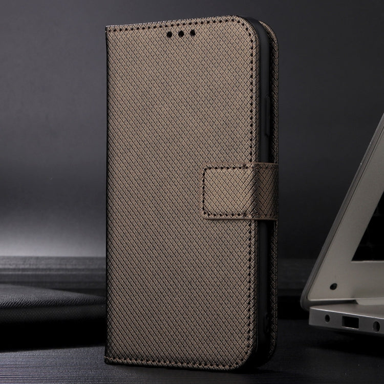 For Xiaomi Redmi K70E / Poco X6 Pro Diamond Texture Leather Phone Case(Brown) - K70E Cases by buy2fix | Online Shopping UK | buy2fix