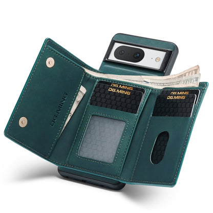 For Google Pixel 8 DG.MING M1 Series 3-Fold Multi Card Wallet + Magnetic Phone Case(Green) - Google Cases by DG.MING | Online Shopping UK | buy2fix