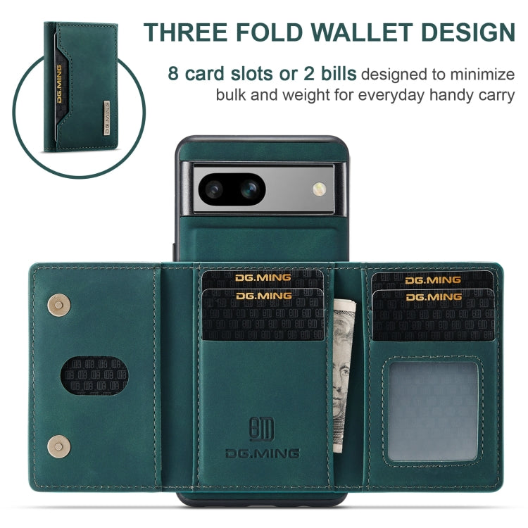 For Google Pixel 8A DG.MING M2 Series 3-Fold Multi Card Bag + Magnetic Phone Case(Green) - Google Cases by DG.MING | Online Shopping UK | buy2fix