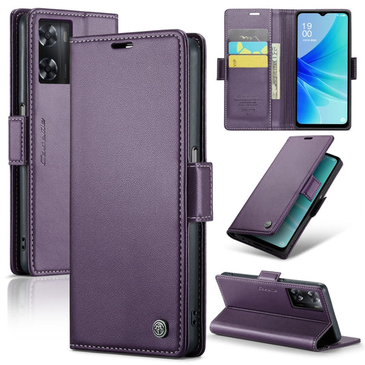 For OPPO A77 4G Global / A57e 4G CaseMe 023 Butterfly Buckle Litchi Texture RFID Anti-theft Leather Phone Case(Pearly Purple) - OPPO Cases by CaseMe | Online Shopping UK | buy2fix