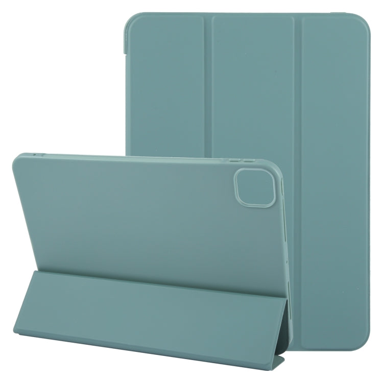 For iPad Air 13 2024 GEBEI 3-folding Holder Shockproof Flip Leather Tablet Case(Dark Green) - iPad Air 13 2024 Cases by GEBEI | Online Shopping UK | buy2fix