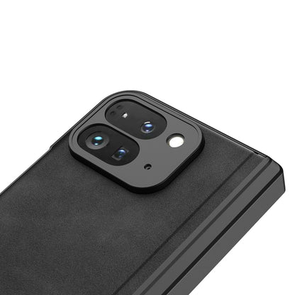 For Google Pixel 9 Pro Fold GKK Integrated Frosted Fold Hinge Leather Phone Case with Holder(Black) - Google Cases by GKK | Online Shopping UK | buy2fix