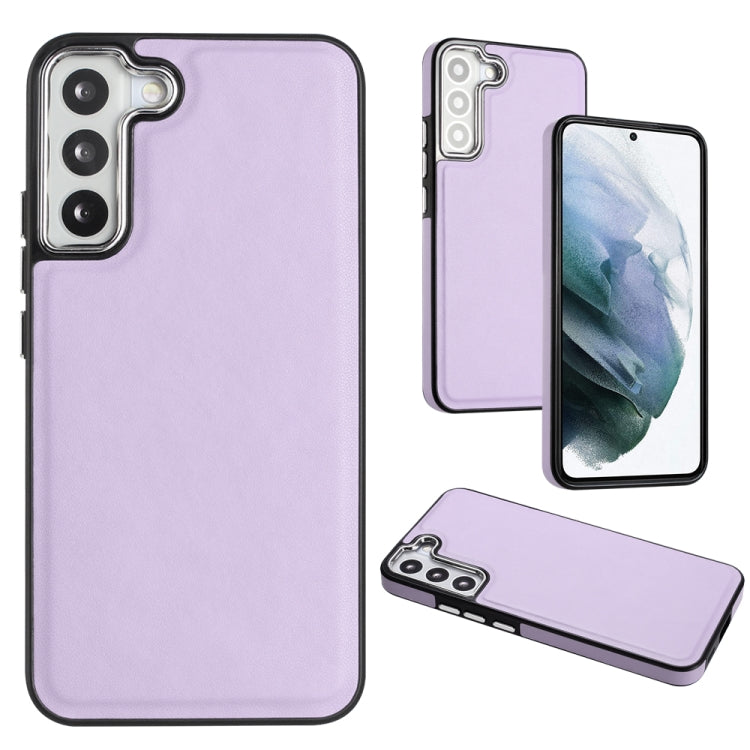 For Samsung Galaxy S23 Leather Texture Full Coverage Phone Case(Purple) - Galaxy S23 5G Cases by buy2fix | Online Shopping UK | buy2fix