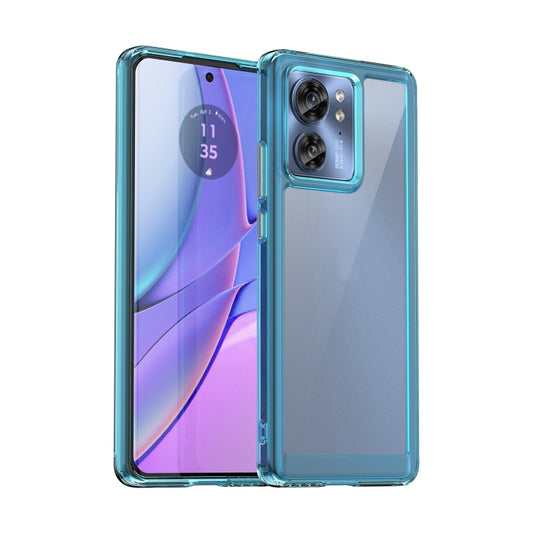 For Motorola Edge 2023 US Colorful Series Acrylic Hybrid TPU Phone Case(Transparent Blue) - Motorola Cases by buy2fix | Online Shopping UK | buy2fix