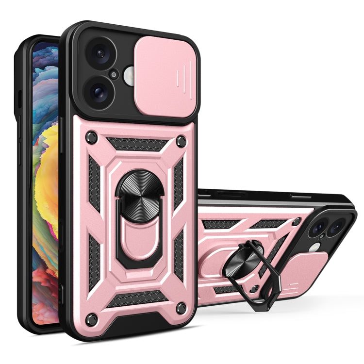 For iPhone 16 Plus Sliding Camera Cover Design TPU+PC Phone Case(Rose Gold) - iPhone 16 Plus Cases by buy2fix | Online Shopping UK | buy2fix