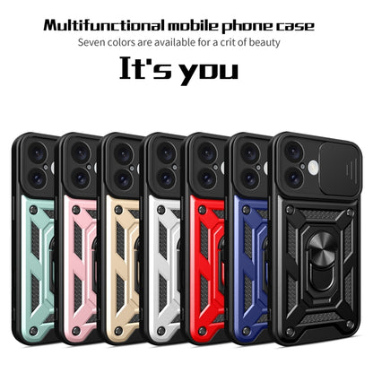 For iPhone 16 Sliding Camera Cover Design TPU+PC Phone Case(Rose Gold) - iPhone 16 Cases by buy2fix | Online Shopping UK | buy2fix