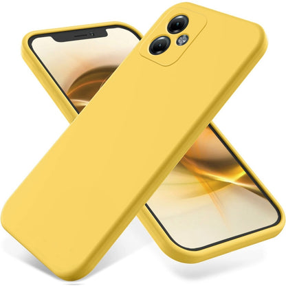 For Motorola Moto G14 Pure Color Liquid Silicone Shockproof Phone Case(Yellow) - Motorola Cases by buy2fix | Online Shopping UK | buy2fix