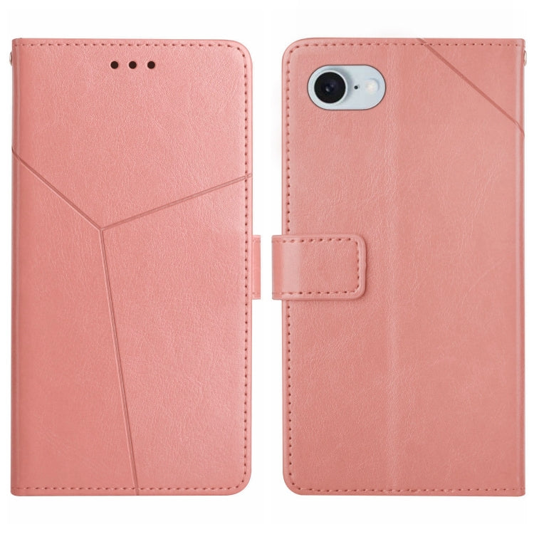 For iPhone SE 2024 HT01 Y-shaped Pattern Flip Leather Phone Case(Pink) - More iPhone Cases by buy2fix | Online Shopping UK | buy2fix