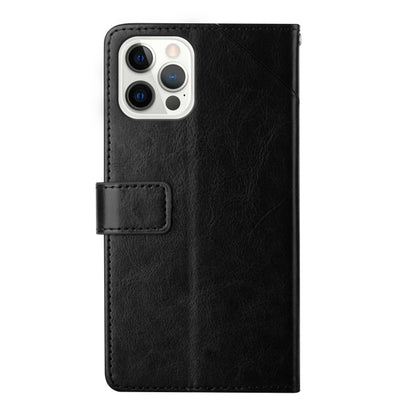 For iPhone 16 Pro HT01 Y-shaped Pattern Flip Leather Phone Case(Black) - iPhone 16 Pro Cases by buy2fix | Online Shopping UK | buy2fix