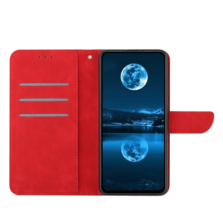 For vivo Y03 4G Stitching Embossed Leather Phone Case(Red) - vivo Cases by buy2fix | Online Shopping UK | buy2fix