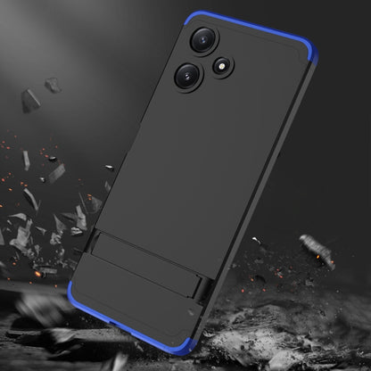 For Xiaomi Redmi 12 5G GKK Three Stage Splicing Full Coverage PC Phone Case with Stand(Black Blue) - Xiaomi Cases by GKK | Online Shopping UK | buy2fix