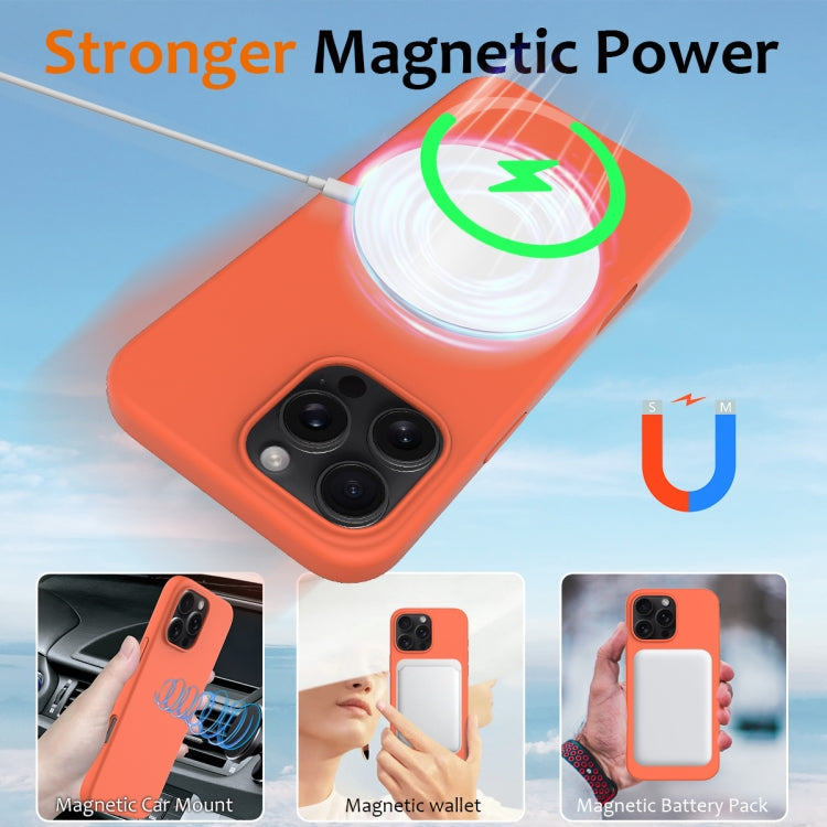 For iPhone 16 Pro Shockproof Silicone Magsafe Phone Case(Gold Orange) - iPhone 16 Pro Cases by buy2fix | Online Shopping UK | buy2fix