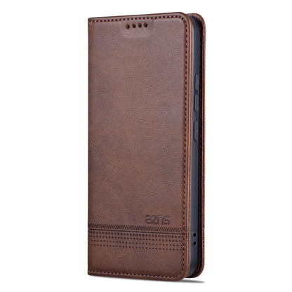 For Xiaomi 14 Pro AZNS Magnetic Calf Texture Flip Leather Phone Case(Dark Brown) - 14 Pro Cases by AZNS | Online Shopping UK | buy2fix