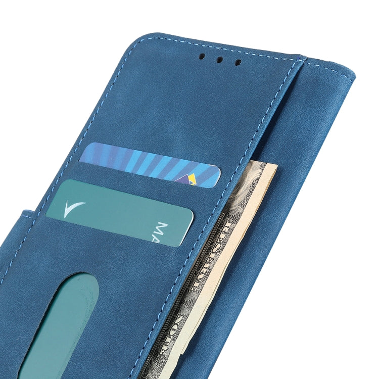 For iPhone 16e KHAZNEH Retro Texture Leather Phone Case(Blue) - iPhone 16e Cases by buy2fix | Online Shopping UK | buy2fix