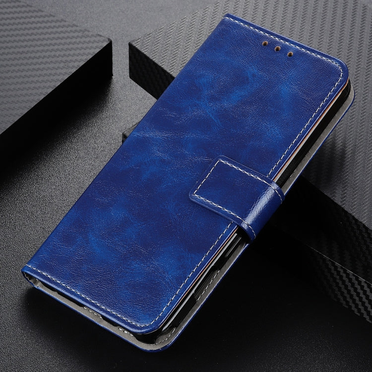 For iPhone 16 Retro Crazy Horse Texture Horizontal Flip Leather Phone Case(Blue) - iPhone 16 Cases by buy2fix | Online Shopping UK | buy2fix