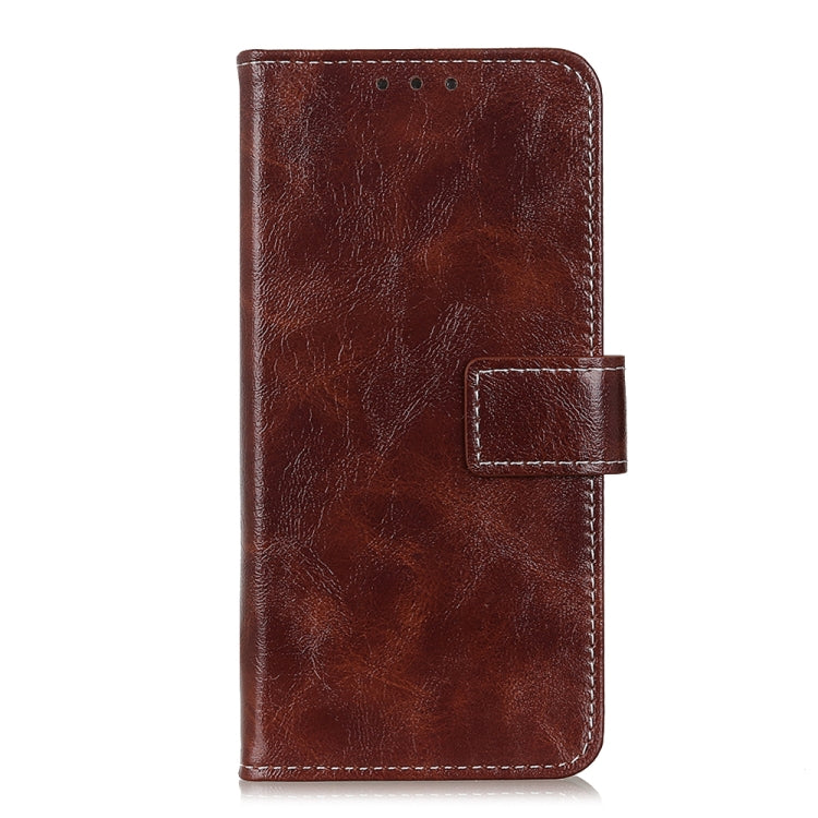 For iPhone 16 Plus Retro Crazy Horse Texture Horizontal Flip Leather Phone Case(Brown) - iPhone 16 Plus Cases by buy2fix | Online Shopping UK | buy2fix