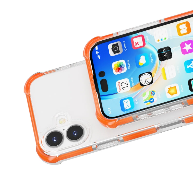 For iPhone 16 Plus Four-corner Shockproof TPU + Acrylic Phone Case(Orange) - iPhone 16 Plus Cases by buy2fix | Online Shopping UK | buy2fix