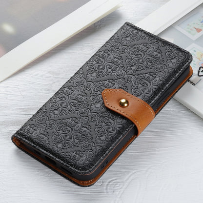 For OnePlus Nord CE4 5G / K12 5G European Floral Embossed Flip Leather Phone Case(Black) - OnePlus Cases by buy2fix | Online Shopping UK | buy2fix