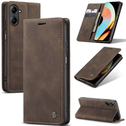 For Realme 10 Pro 5G CaseMe 013 Multifunctional Horizontal Flip Leather Phone Case(Coffee) - Realme Cases by CaseMe | Online Shopping UK | buy2fix