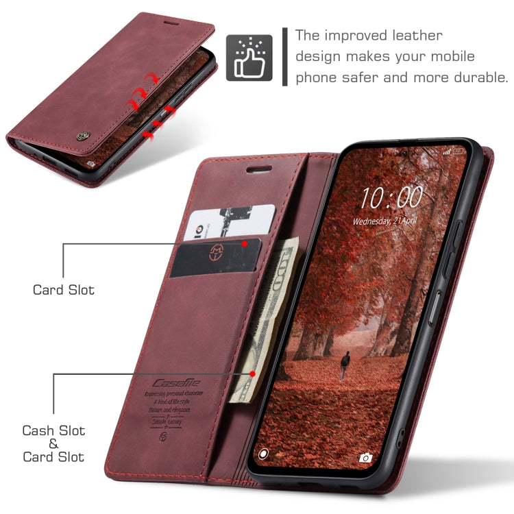 For Xiaomi Redmi Note 13 5G CaseMe 013 Multifunctional Horizontal Flip Leather Phone Case(Wine Red) - Xiaomi Cases by CaseMe | Online Shopping UK | buy2fix