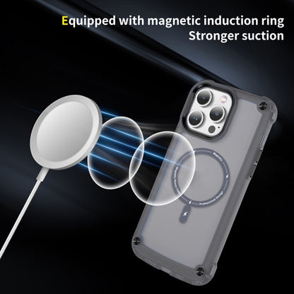 For iPhone 16 Pro Skin Feel TPU + PC MagSafe Magnetic Phone Case(Transparent Black) - iPhone 16 Pro Cases by buy2fix | Online Shopping UK | buy2fix