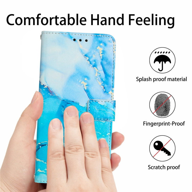 For Realme C53/Narzo N53 Painted Marble Pattern Leather Phone Case(Blue Green) - Realme Cases by buy2fix | Online Shopping UK | buy2fix